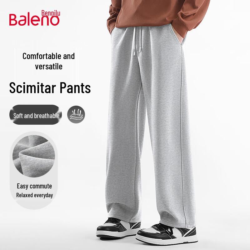 

Baleno Men s Solid Color Relaxed Fit Curved Leg Pants L