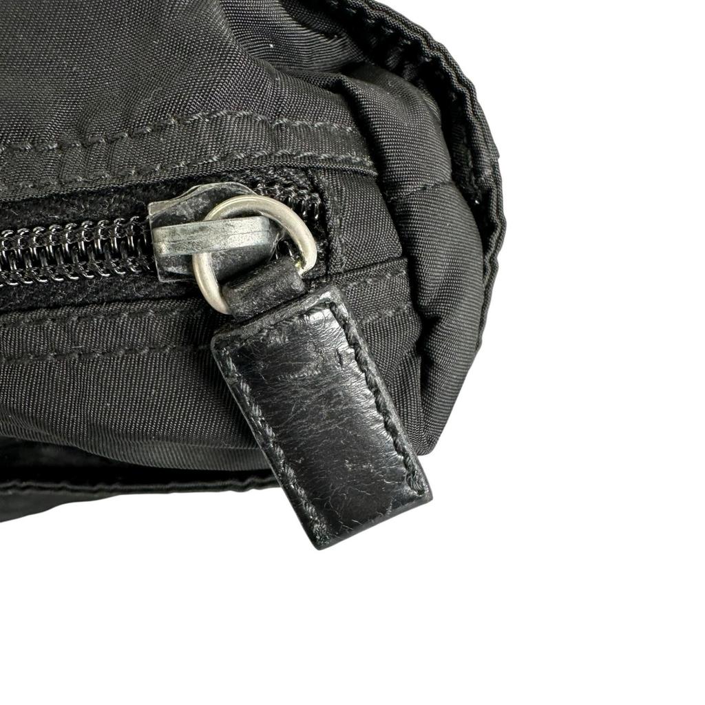 PRADA Triangular logo Tote Bag black Women used