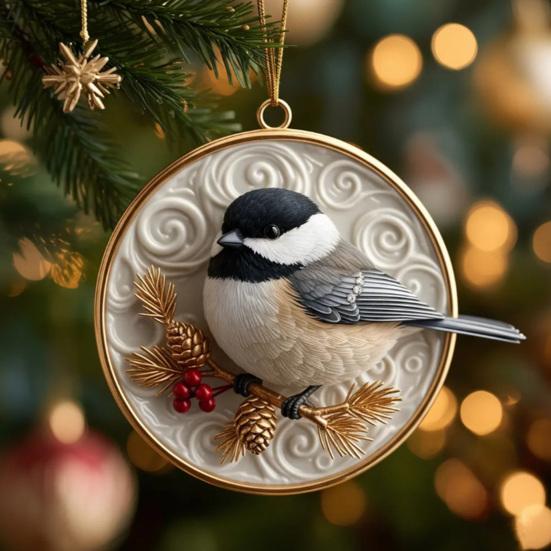 Ornamenti per Uccelli in Acrilico Decorazione da Appendere in Auto Albero di Natale Specchietto Retrovisore Decorazione Regalo Artigianale per Amanti degli Uccelli