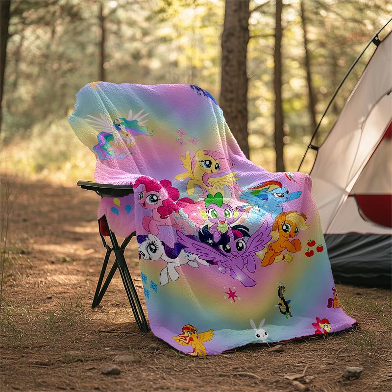 1pc My Little Pony3 Theme Blanket - Digital Print, Polyester, Cozy for All Seasons, Perfect for Outdoor, Camping, and Travel