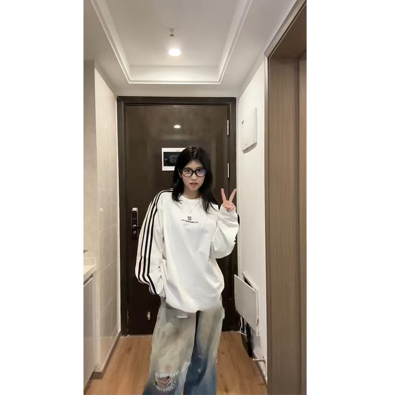 Retro Chic Women's Striped Long-Sleeve Tee - Casual Spring/Autumn Wear