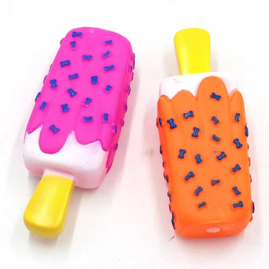 Stick Dog Chew Toy Bite Resistant Squeaky Simulated Ice Cream Pet Toy