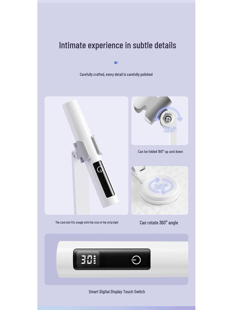 Rechargeable Mini Nail Art Lamp: Quick-Drying, Wearable Touch-Sensitive One-Word Design for Nail Tips.