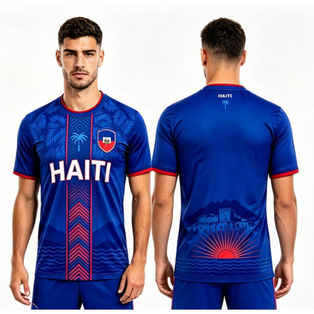 2026 New Summer Haiti Fans Casual Fashion T-Shirt Unisex Football Style Print Jersey Sports Top Outdoor Apparel XXL