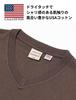 Short Sleeve Pocket Regular Heavyweight USA Cotton Solid Color Khaki [Good Wear] V-Neck T-Shirt 7.6oz Men's (S, Brown)