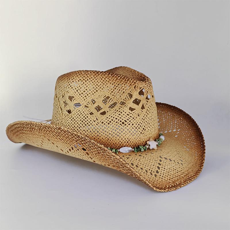 new Men Cowboy Straw hat women Fashion Large Brim straw hat with belt Party Outdoor summer cowgirl beach Sun Hat sombrero vaquer