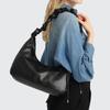 KKAERDIYA 2-Way Gathered Shoulder Bag for Women (Black)