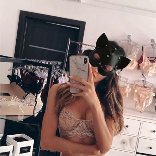 Cosplay Rabbit Cat Mask Half Face Fashion Black Rave Party Dancer Club Costume Props Halloween Cosplay Masque Bunny Mask 2025