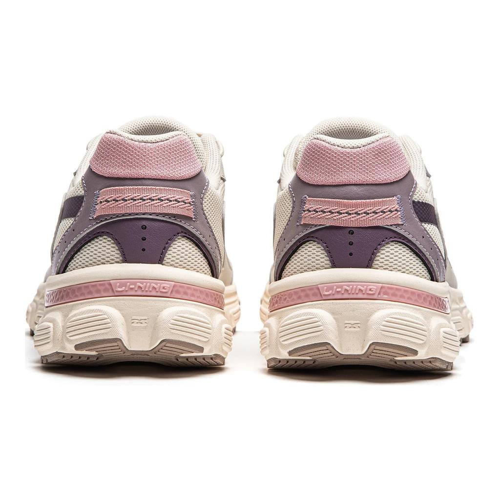 Li Ning Kids Shock Absorption Rebound Low Top Casual Shoes Kids Casual Shoes Beige Purple YKCU114-4