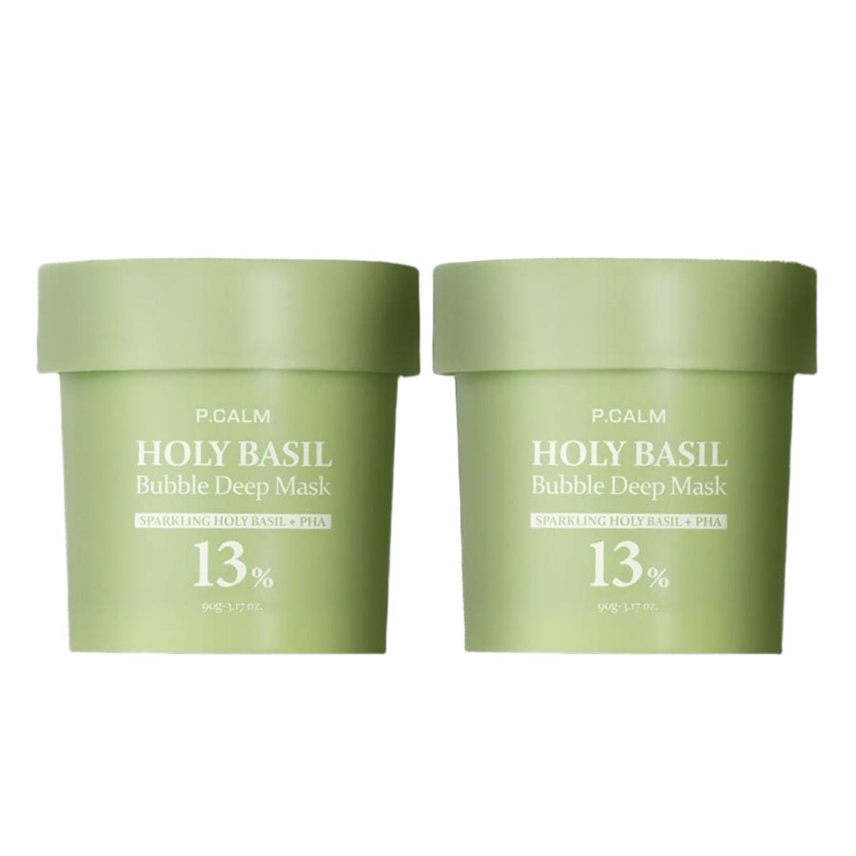 P.CALM Holy Basil Bubble Deep Mask Pore Cleansing & Sebum Control 90g x 2 ea