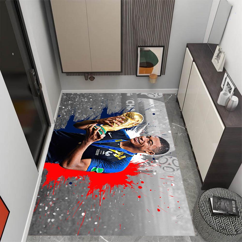 Mbappe Soccer Legend Floor Rug Office Rug Perfect for Study room Outdoor Living Rooms Decorate room Anti-slip Rug Decorate Offices