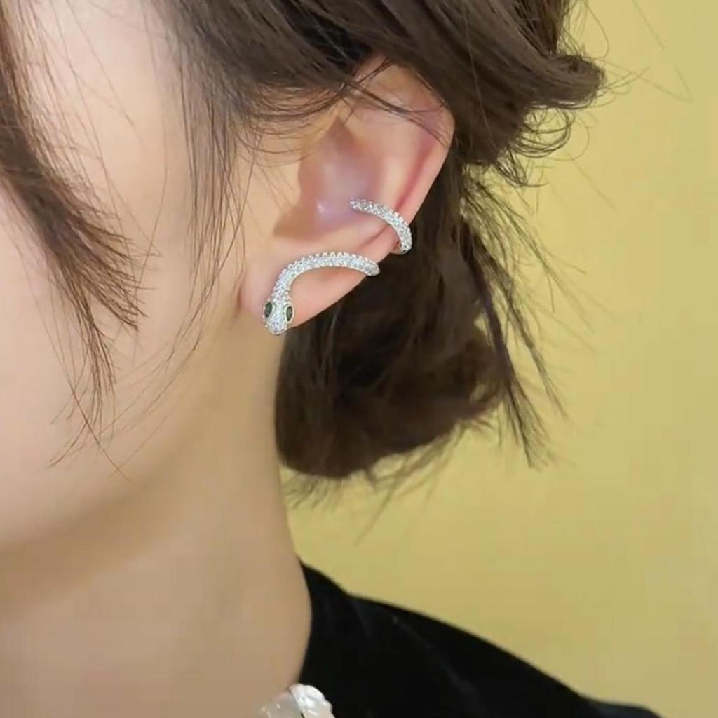 Year of the Snake Wrap-Around Stud Earrings: Versatile, Luxurious, High-End Fashion