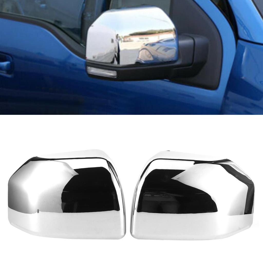 Rearview Wing Mirror Cover Trim Frame Decorative Bezel Fit for Ford F150 2015‑2020Plating Color