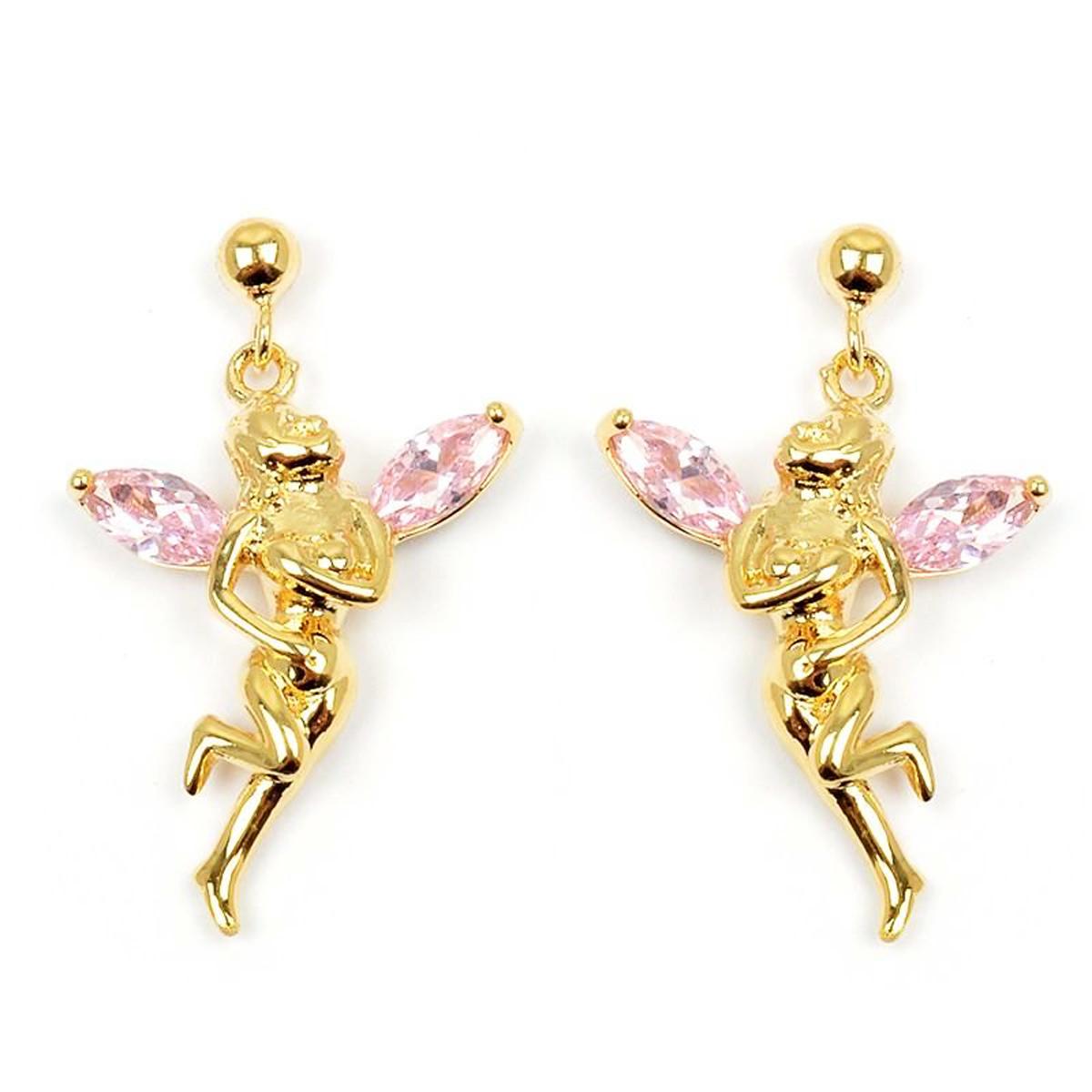 

Les Trésors De Lily [L4293] - Серьги Tinkerbell из розового золота с позолотой - 25x15 мм