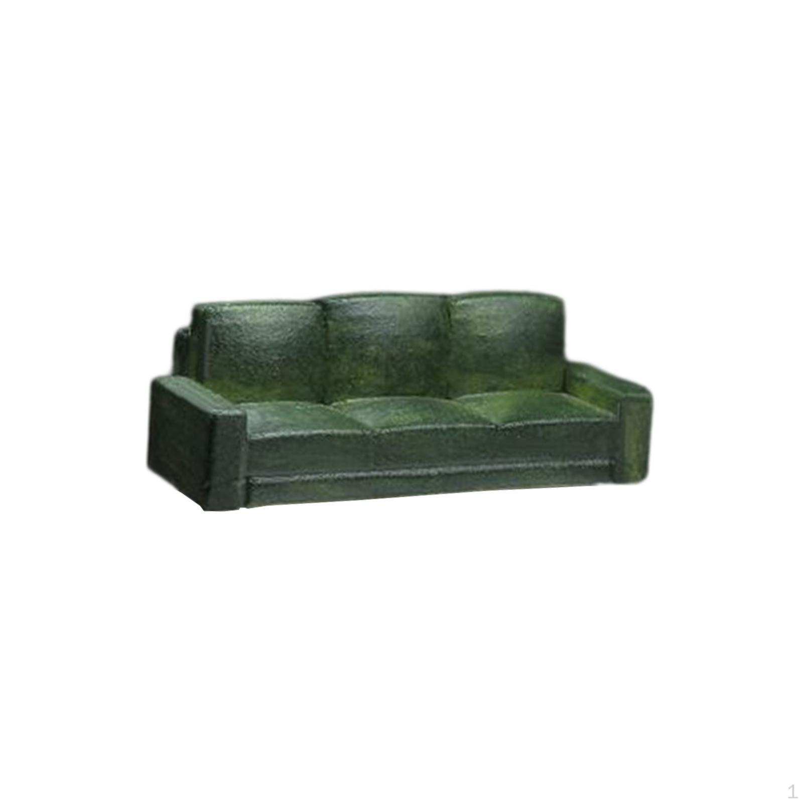

1/64 Mini Ornaments Miniature Figurines Model Indoors and Outdoors Decor Accessory Fine Workmanship Long Sofa