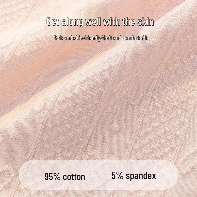 FitonTon Women's Pure Cotton 5A Antibacterial Mid-Waist Seamless Breathable Briefs (5-Pack)