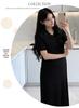 Korean Style Maternity Knit Dress - Plus Size Polo Collar, Loose Fit (2026 Collection)
