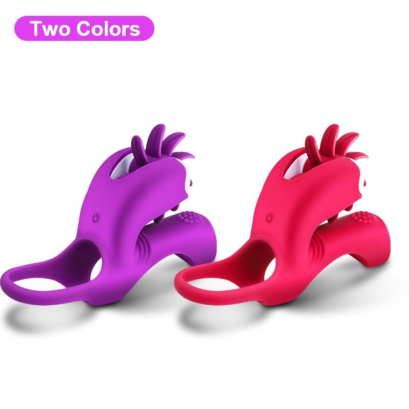 Vibrating  Ring Tongue Oral Sex Licking Clitoris Stimulator   Rings