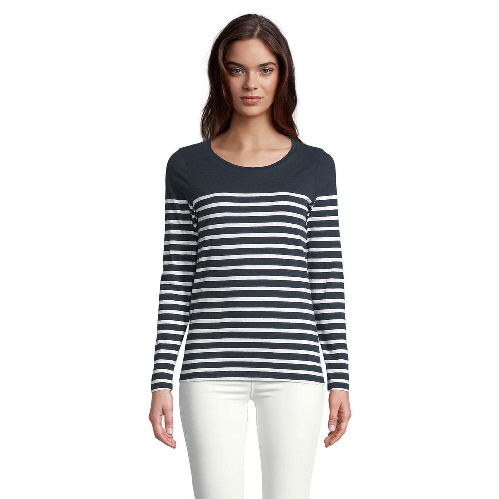SOLS Womens/Ladies Matelot Striped Long-Sleeved T-Shirt