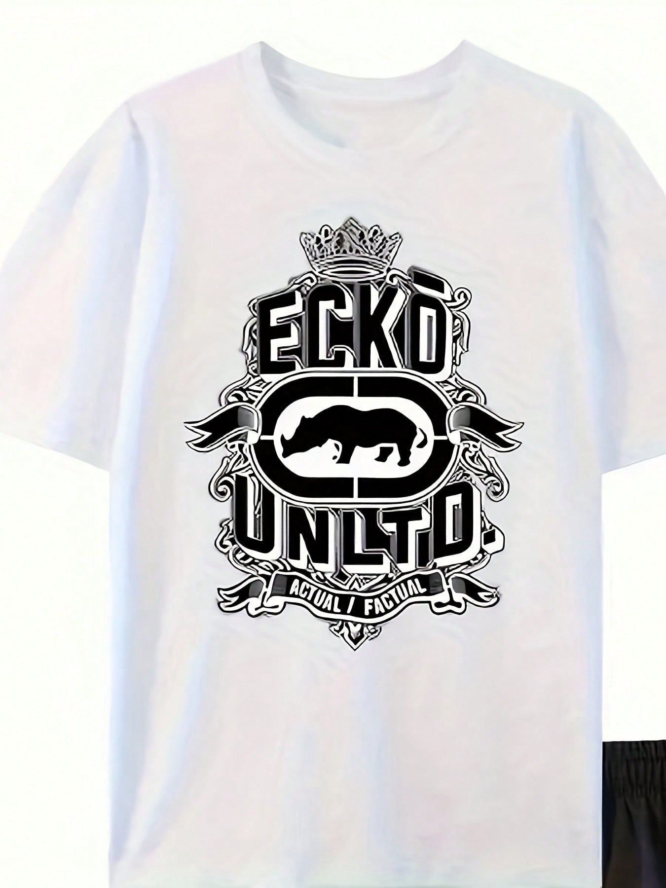 

Mens Premium Heavy Cotton TShirt Made in USA Soft Breathable Loose Fit Short Sleeve with Elephant EKKO UNITO Graphic Print 4XL