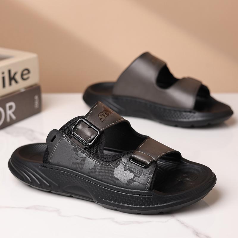 Fashion New Trend Mens Beach Shoes Quick Dry Male Slippers Summer Outdoor Non-Slip Men Half Drag Leisure Walk Sandals Stylish Flip-flops