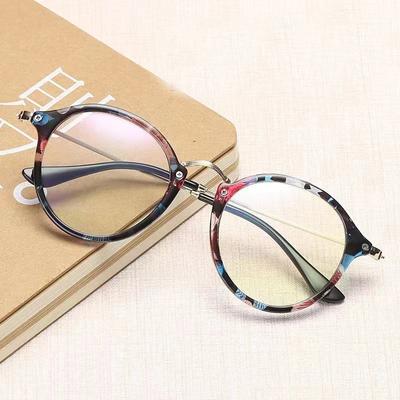 Runde Trendige Unisex Anti-Strahlungsbrillengestelle Damen Vintage-Stil Herren Beliebt Metall Klares Glas Anti-Blaulicht-Brillengestell