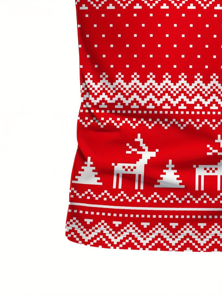 Christmas Print - Men'S Short-Sleeve Polo Shirt - Stylish And Easy Short-Sleeve, Buttoned, Casual Collar Polo Shirt, Fashionable And Versatile,