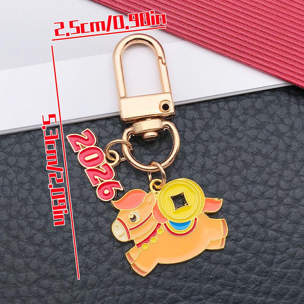 2025 New Year Red Enamel 'Safe and Happy' Persimmon Keychain – Blessing Ornament for Prosperity