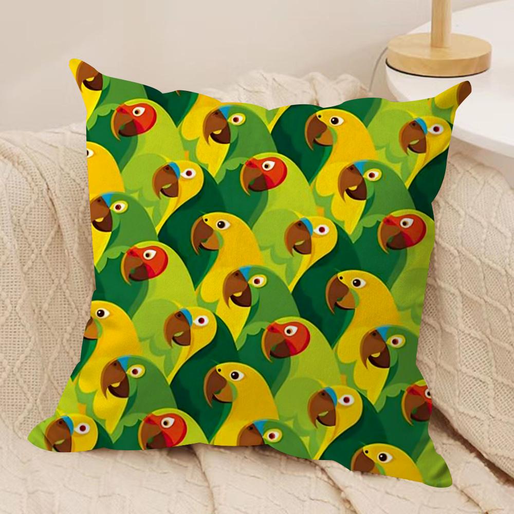 Cute Cockatiel Cushion Cover Silky Short Plush DoubleSided Printed Pillow Case for Sofa All Seasons Home Decor Gift