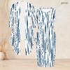 Women Plus Size Two Piece Set Printed Navy White 3 4 Sleeve Draped Cardigan Sleeveless O Neck Bodycon Dress