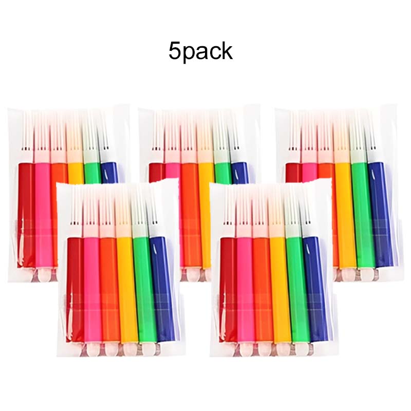 1~5pack Mini Watercolor Pens 6-Color Drawing Marker Suitable for Non-woven Graffiti Bag Painting Art Stationery Accessories TMZ