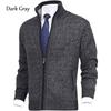 New Arrival Men's Solid Color Stand Collar Fashion Cardigan Sweater Knitted Jacket Plus Size Sweater Men Autumn/winter)