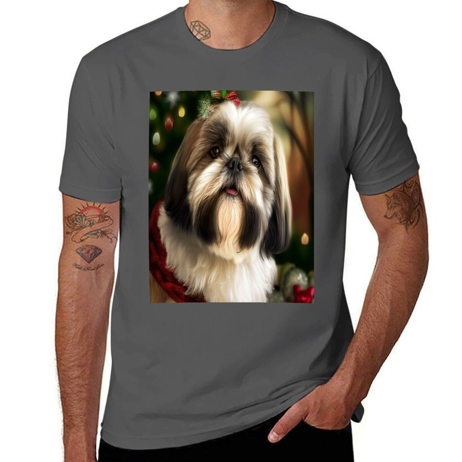 

100% casual cotton man Shih brand shirt men Tzu for T-Shirt shirts t luxury t men 4XL