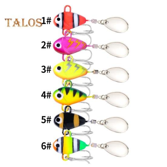 6Pcs 10G/5CM VIB Fishing Lure with Treble Hook Spinning Sequin Long Casting Metal Hard Artificial Spinner Bait Saltwater Freshwater Bass Walleye