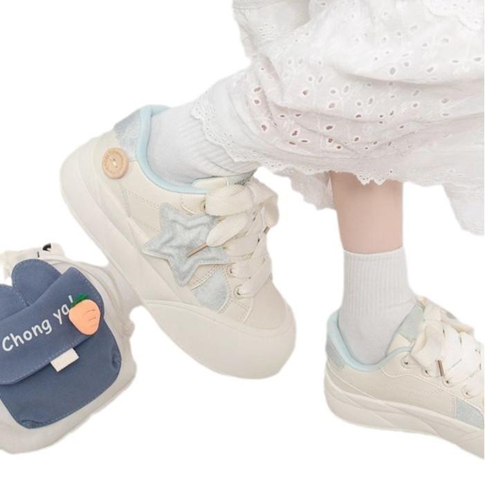 Milk fufu platform star little white shoes women's summer new versatile skirt student casual board shoes
