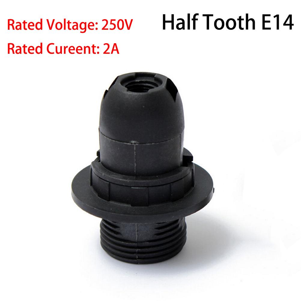 E27 E14 Lamp Bulb Holder Edison Screw Cap Socket 250V 4A/2A White/Black Half/Full Tooth Screw Led Bulb Light Base 1PCS