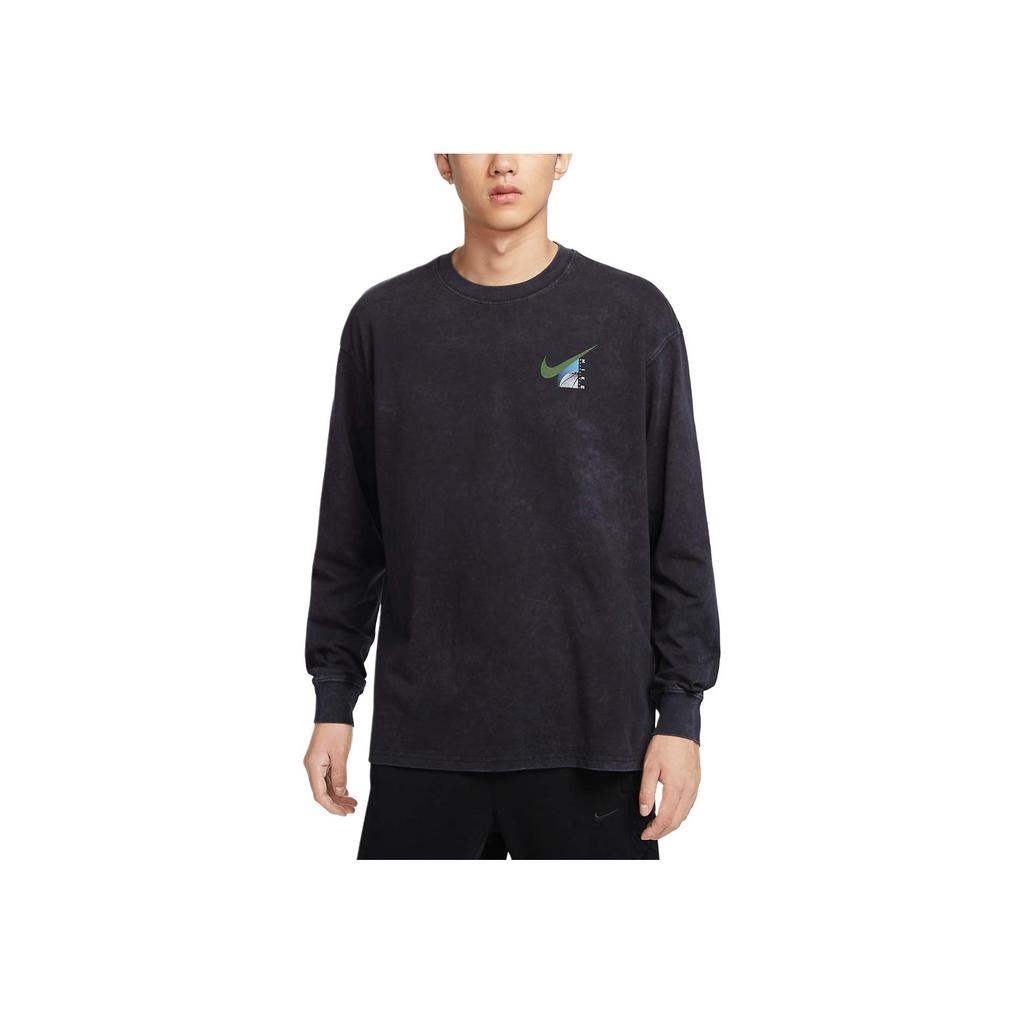 Nike Rundhals Lässiges Bequemes Langarm-T-Shirt Herren Oberteile Schwarz HF6196-010