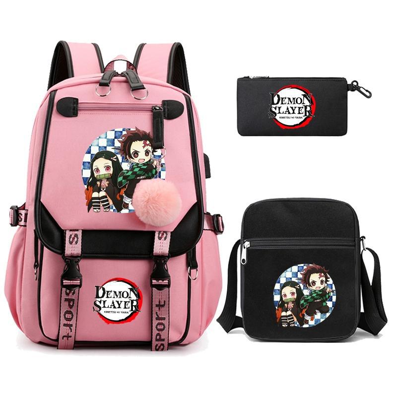 Hot-selling Ghost Extinguishing Peripheral Animation Backpack Campus Trend Primary and Secondary School Students Schoolbag Pencil Bag Shoulder Bag