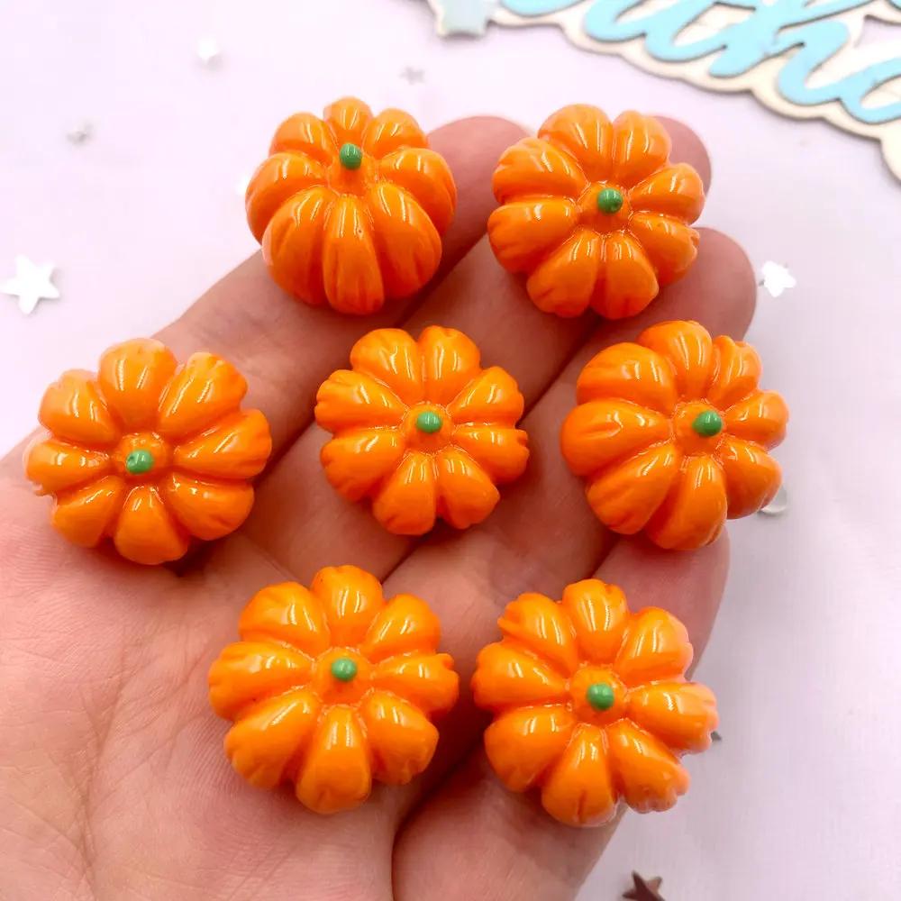 10PCS Resin Kawaii Colorful 3D Pumpkin Flatback Stone Cartoon Christmas Figurines Scrapbook DIY Halloween Jewellery Decor Crafts