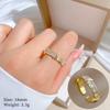 Real Gold Cross Full Zirconium Wedding Ring Ring Opening Adjustable Simple Jewelry Japanese Ring Couple Ring