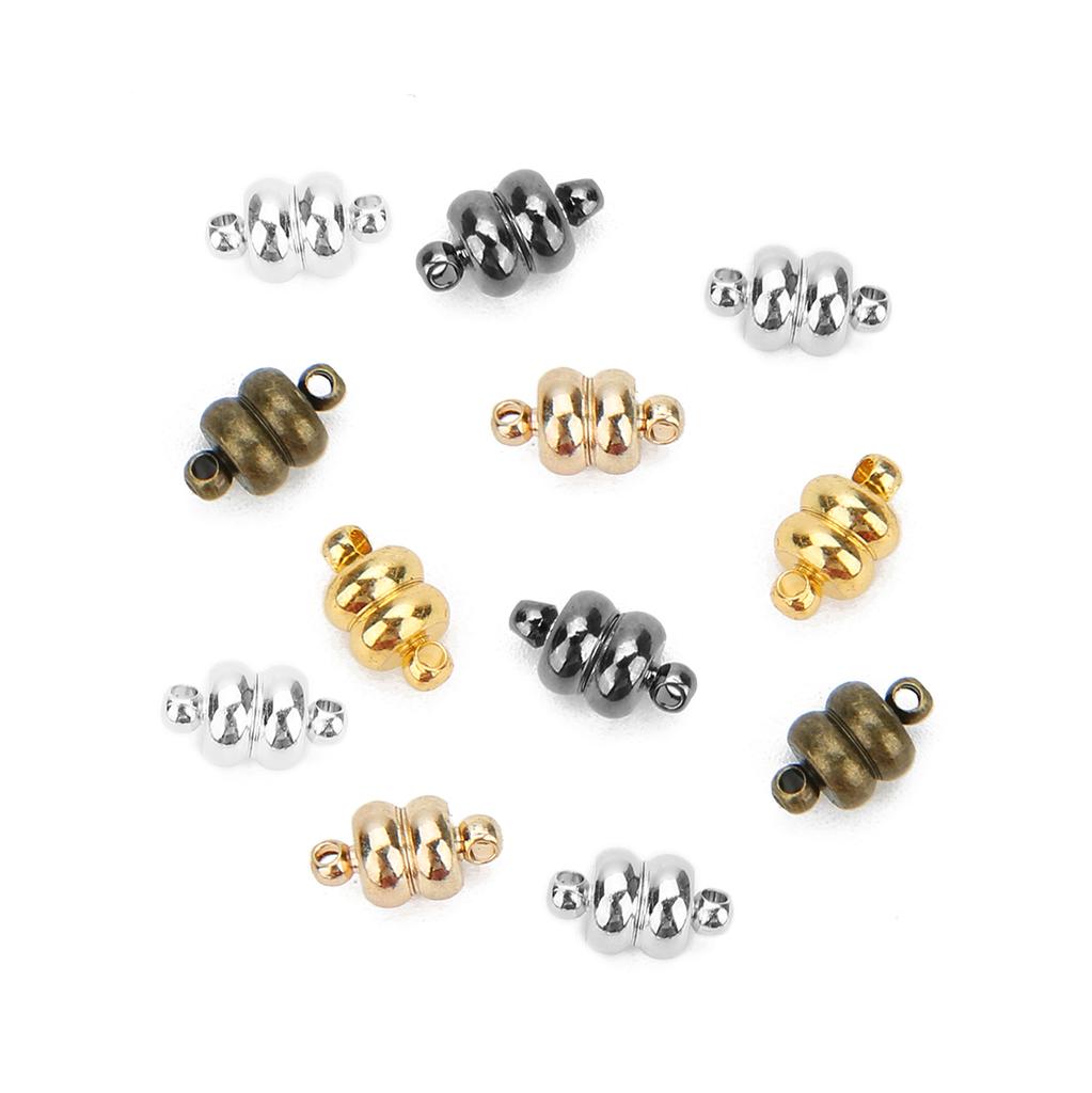 10 Stück/Beutel Magnetverschluss Loch Metallmaterial Flaches rundes Magnetband für Armband Halskette Kleidung Schmuck Zubehör