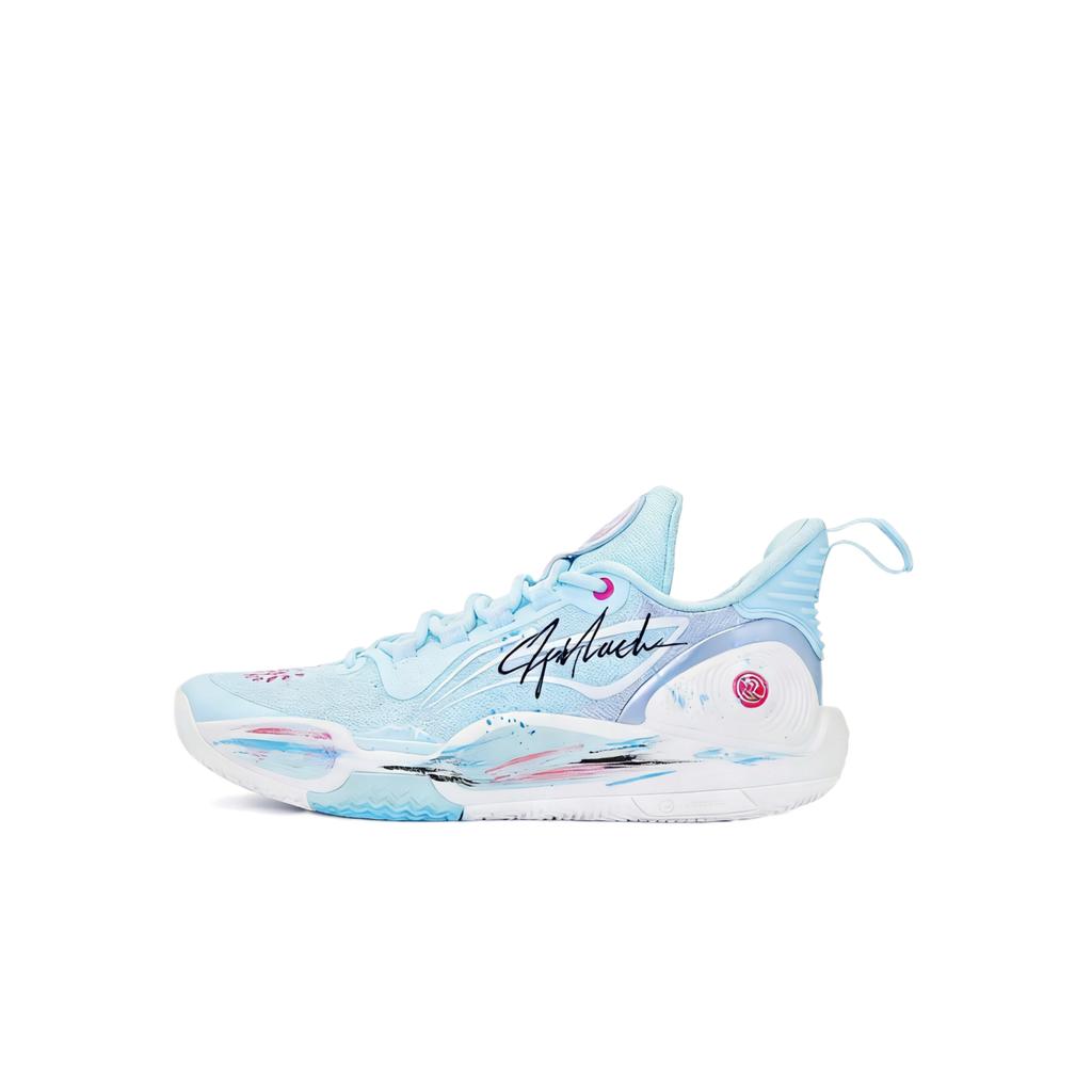 Li Ning Speed 9 Ice Blade Cushioning Rebound Slip Resistant Low top Basketball Shoes Men's Blue ABPT001-6()