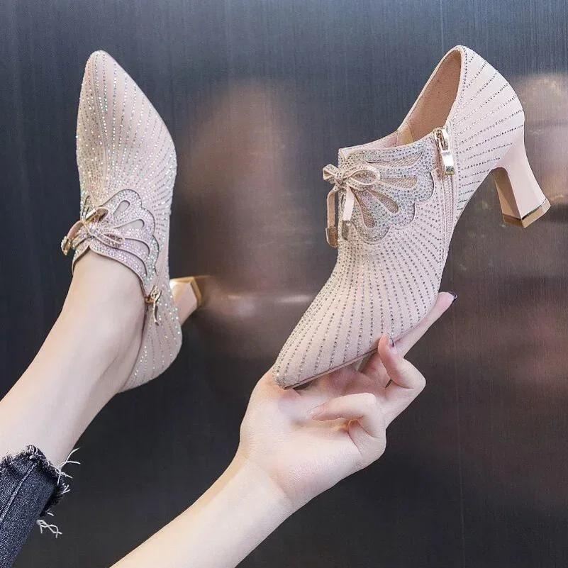 

Women Spring Autumn Heels Pointed Toe Fashion Comfortable Wear For Daily Use Durable Material With Good Quality 38