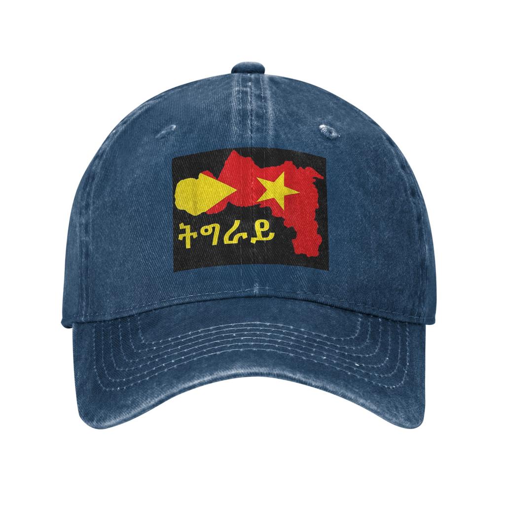 Tigray Flag Ethiopian Baseball Caps Washed Denim Hats Adjustable Casquette Sports Baseball Cowboy Hat for Unisex Women