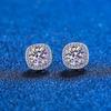 D Color 100% Moissanite Stud Earrings 1-2 Carat Lab Created Diamond Halo Stud Earrings Sterling Silver Diamond Earring For Women Men