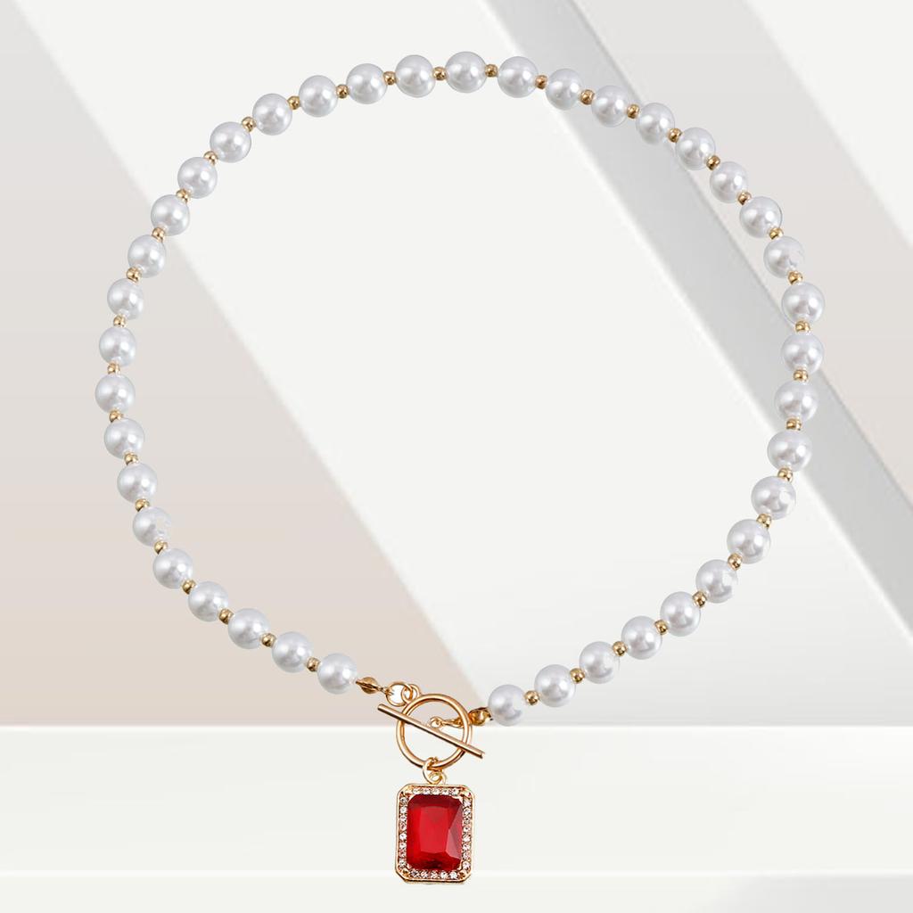 Pearl Necklace Imitation Pearl Pendant Necklace All Matching Elegant Fake Pearl Necklace Stylish