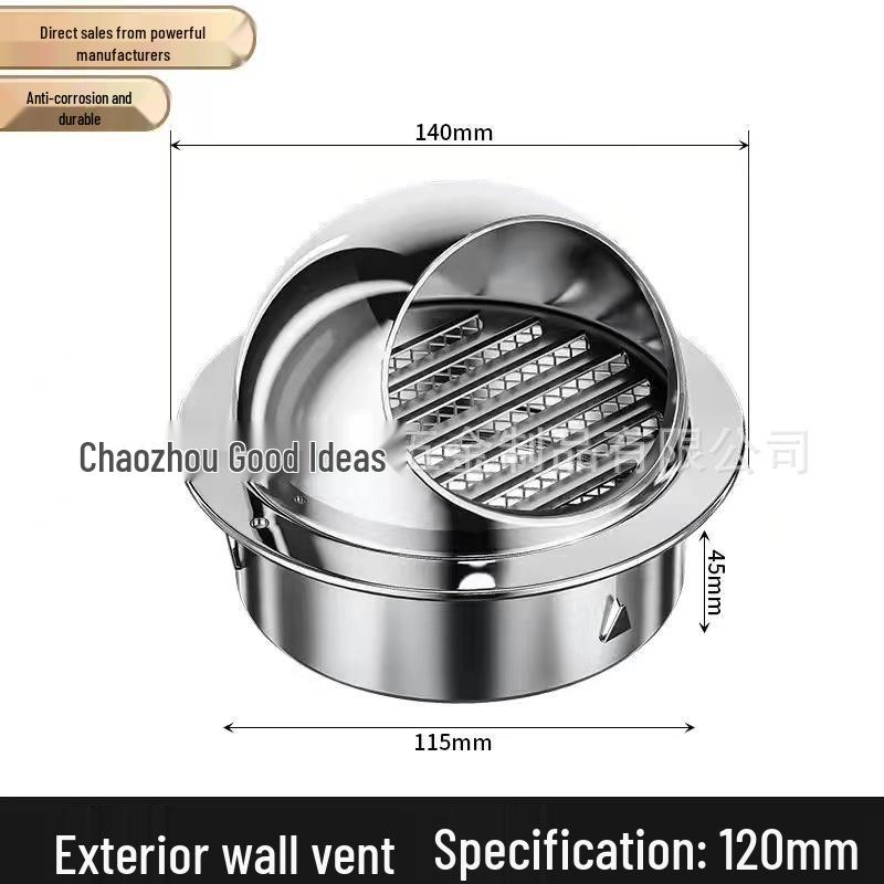 

Система вентиляции из нержавеющей стали с полным рекуператором тепла и атмосферостойким настенным колпаком