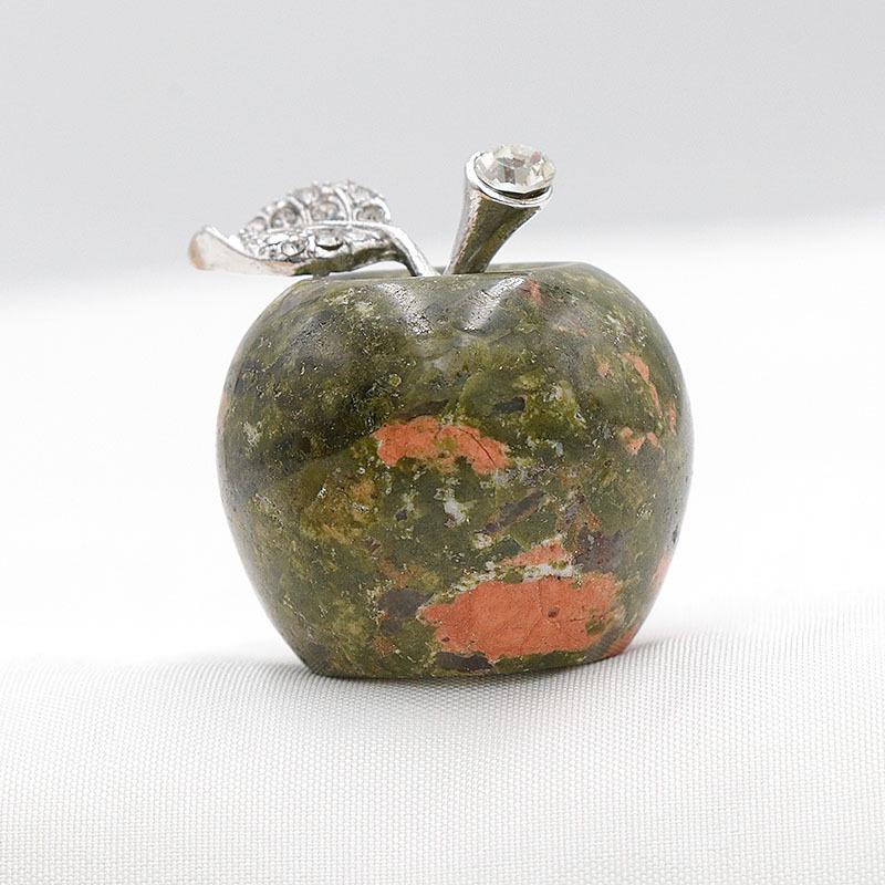30mm Natural Rose Quartz Crystal Agate Apple Decoration Ornament