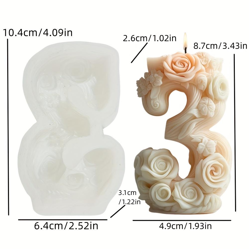 

2D Форма Номер 7 Силиконовая форма для свечи Арабские цифры 3 Форма для смолы Рельеф Пиона Цифровая форма Цветок розы Гипсовые формы