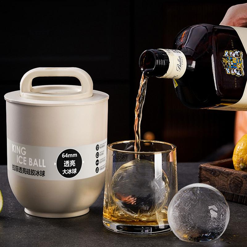 Ice Ball Maker Mold Large Round Silicone Mold Reusable Kitchen Tool Easy To Take Suitable for Refrigerator Ice Making